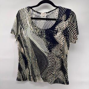 Feraud 100% Silk Short Sleeve Blouse Top A8